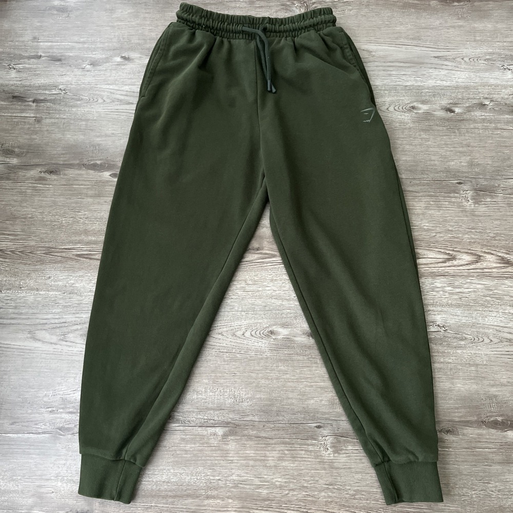 Gymshark Rest Day Sweatpants Women XS Green Tapered Joggers Loungewear B3A4S